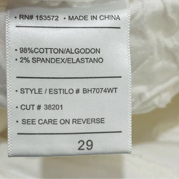 NWT Bohme Carmen Button White Bermuda Shorts Stretch Women's 29 Raw High Rise - Picture 9 of 15